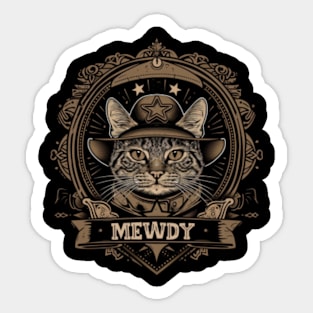 Cat Cowboy Whiskered Rodeo Sticker